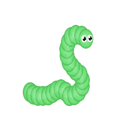 transparent green worm